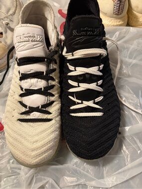 Nike Dual-Tone Knit Basketball Sneakers - Black & White